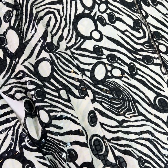 Exclusively Misook Zip Up Jacket Womens 3X Black & White Geometric Print NWT - Picture 2 of 10